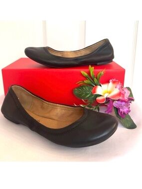 #95 LUCKY BRAND ~ Black Slip On Ballerina Flats w/Cushioned Insoles size 7.5